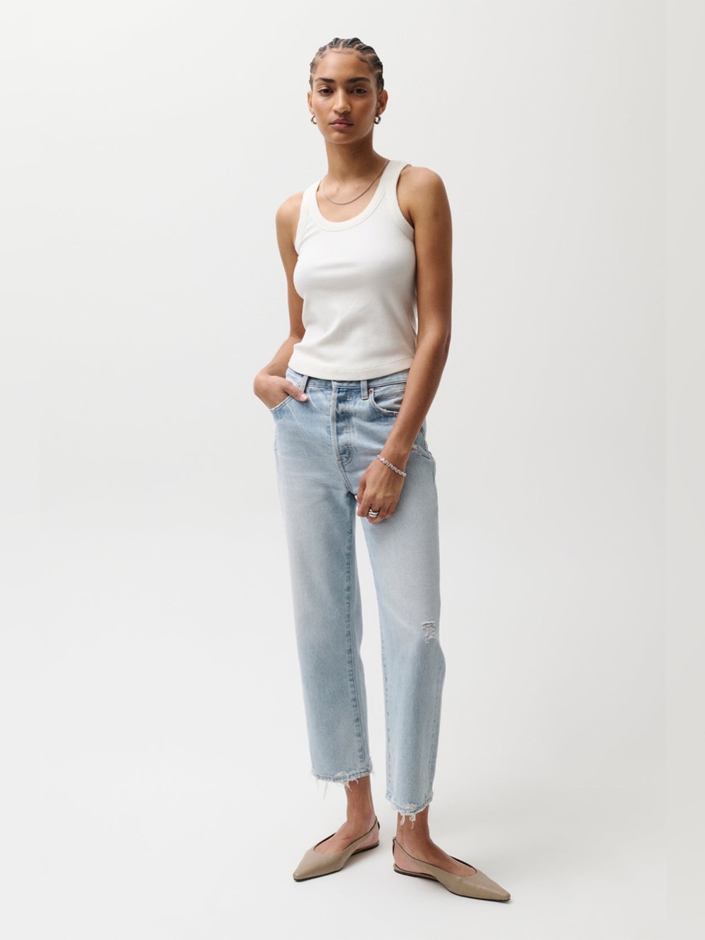 Pistola Cassie Super High Rise Straight Jean in Radiant Vintage Size 25